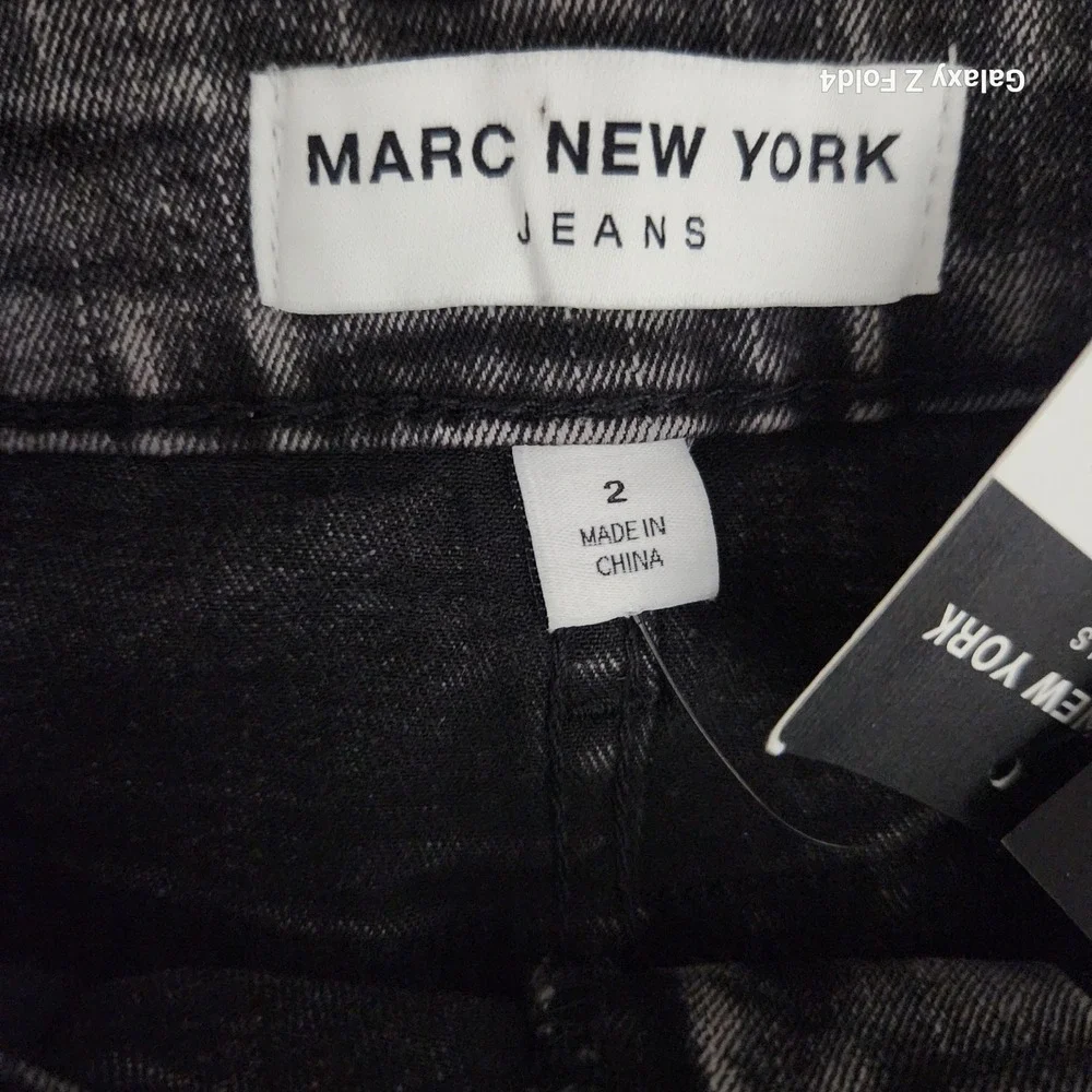 Marc‎ New York Jeans Denim Midi Skirt Ash Grey Stretch Faded MJ4MS249 Womens 2